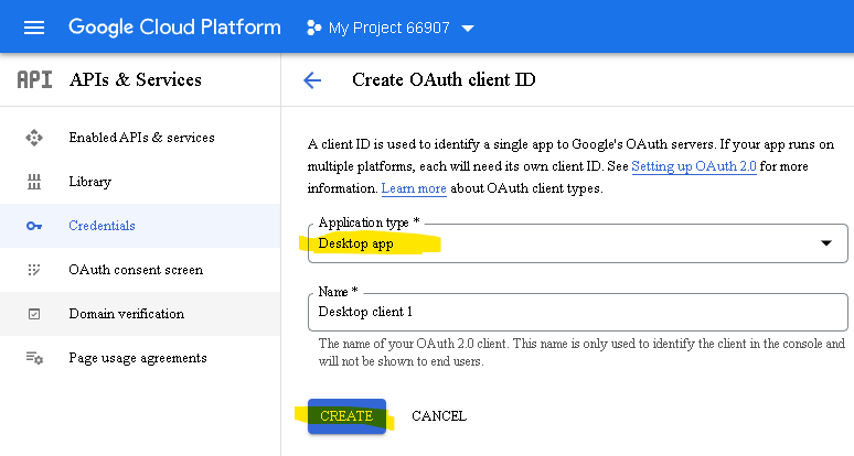 Access Google API