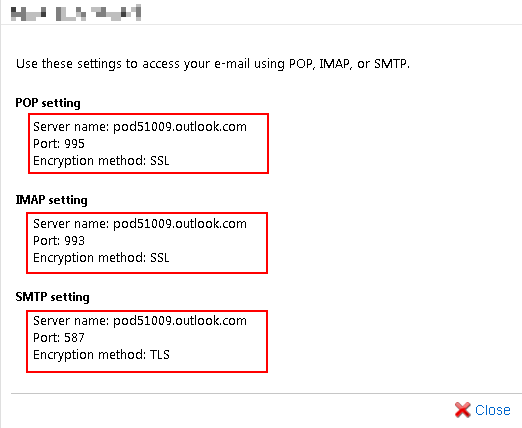 Outlook365: IMAP, and SMTP settings | Blog |